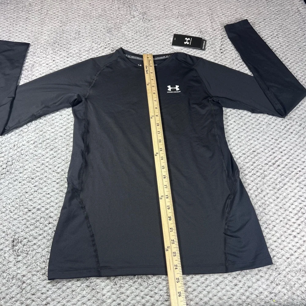 Under Armour Boys HeatGear‎ Compression Long Sleeve Shirt Size YXL Black Fitted